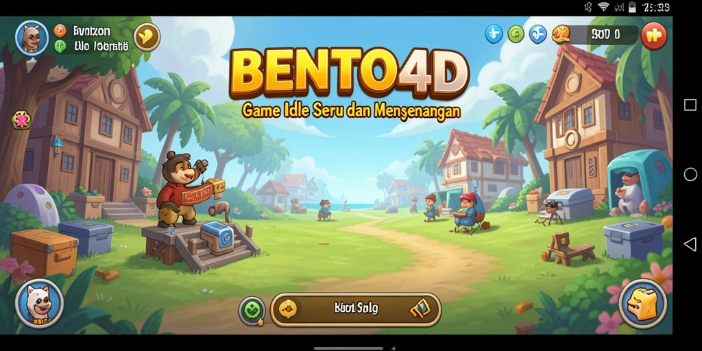 Screenshot gameplay BENTO4D yang menunjukkan kemajuan Idle yang mengesankan.