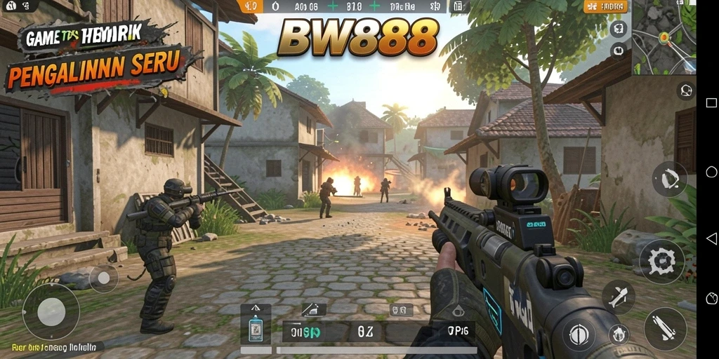 Screenshot BW888 menampilkan gameplay TPS yang seru dan intens.