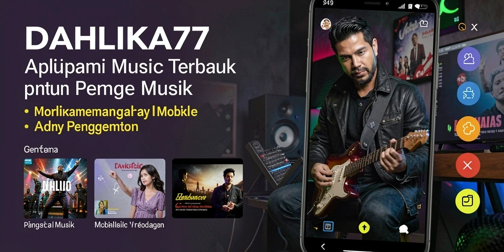 Screenshot DAHLIA77 menampilkan antarmuka interaktif aplikasi musik.
