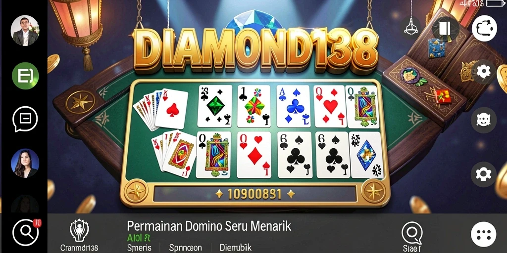 Tampilan gameplay seru dari DIAMOND138 yang menampilkan aksi domino.
