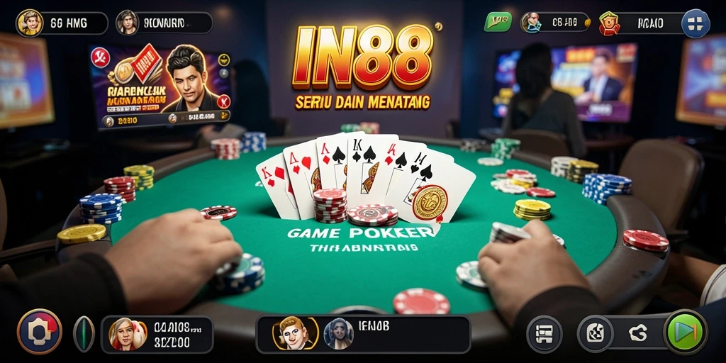 Tampilan gameplay menarik dari IN88 yang penuh aksi Poker.