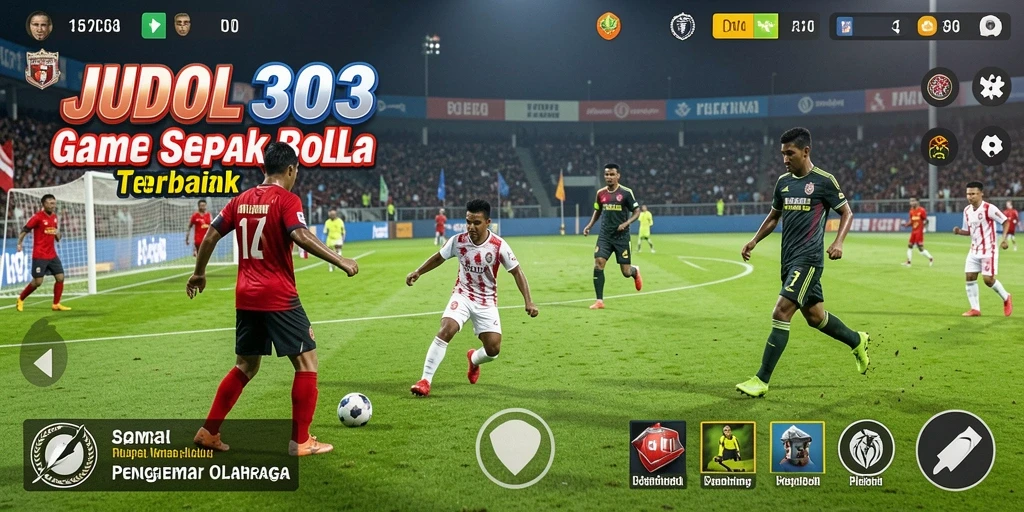 Tampilan gameplay JUDOL303 saat pertandingan sepak bola berlangsung.