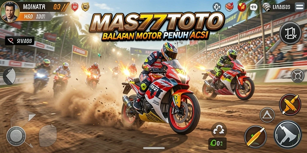 Gameplay seru balapan motor di MAS77TOTO.