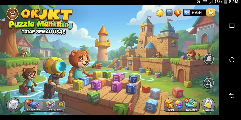 Screenshot menampilkan gameplay seru dari OKJKT dengan tantangan Puzzle.