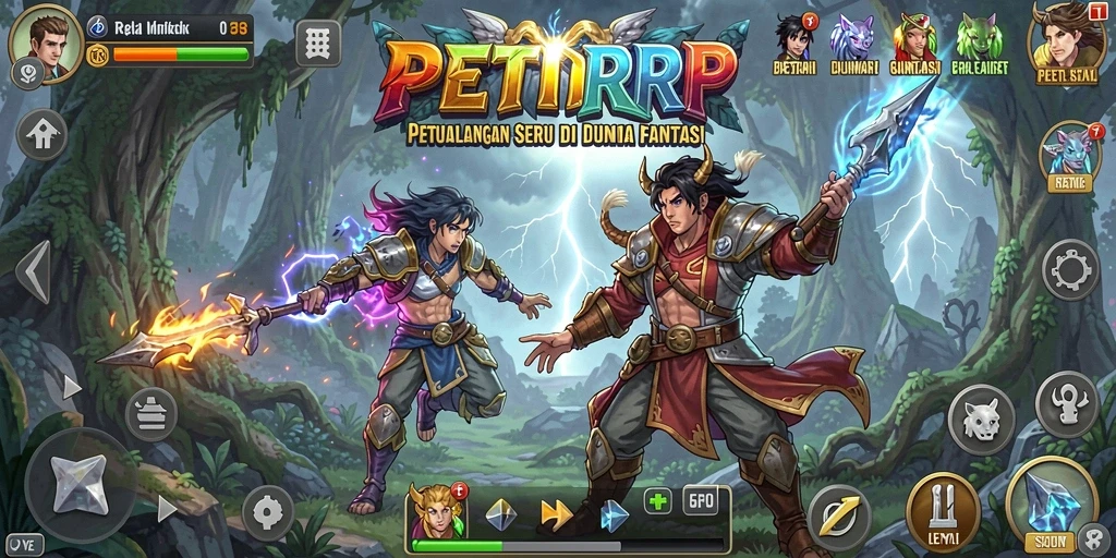 Screenshot PETIRRP menunjukkan aksi seru dalam dunia petualangan.