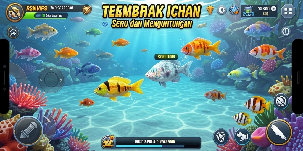 Screenshot gameplay RSNVIP8 menampilkan aksi seru memancing ikan.