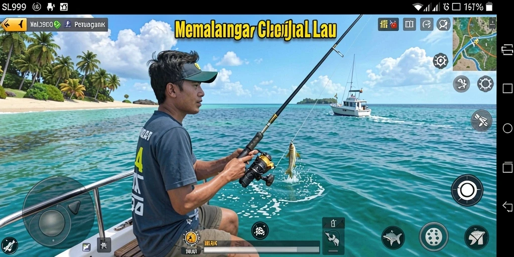 Tangkapan ikan yang realistis dalam gameplay SL999 yang menakjubkan.