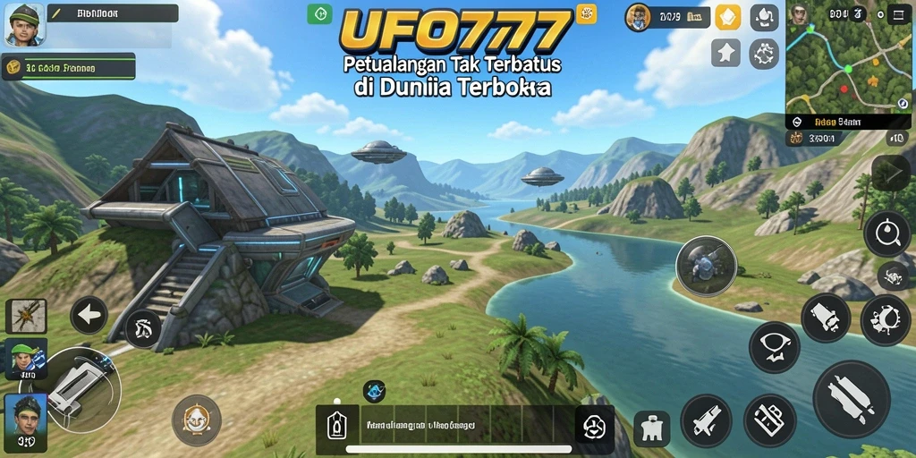 Tampilan gameplay seru di dunia terbuka UFO777 yang menakjubkan.