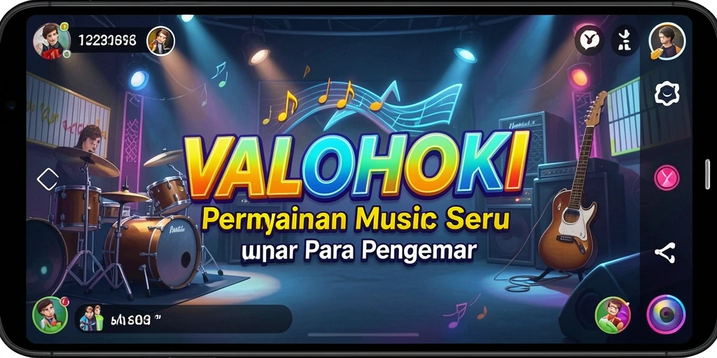 Tampilan gameplay VALOHOKI yang menunjukkan keasyikan bermain musik.